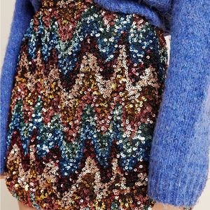 Anthropologie sequin mini skirt
